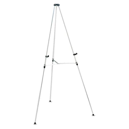 Quartet Lightweight Telescoping Tripod Easel, 38" to 66" High, Aluminum, Silver 50E